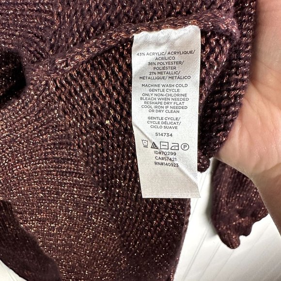 Loft Sweater Long sleeve Brown‎ Shimmer size XXL NWT - Picture 4 of 7